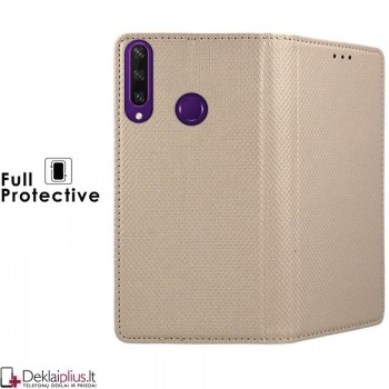 Telone smart magnet atverčiamas dėklas - auksinės spalvos (Huawei Y6P)